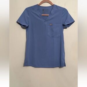 FIGS Scrub Top Women’s XXS Blue Gray Technical Collection Medical Nurse